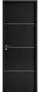 bloc porte décor bois MILO noir mat