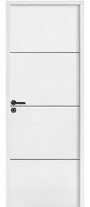 Pulsion Décor bois Porte d'intérieur SANTO blanc mat