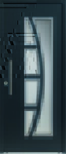 Porte d'entrée aluminium Lutéciumavec barre de tirage - Les Menuiseries Françaises