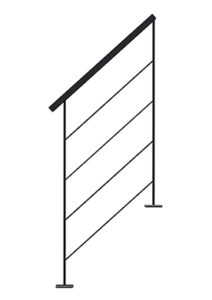 Rampe METALIN en tube pour l'escalier bois metal