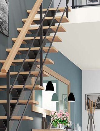 Escalier duo bois et metal Accord-les-menuiseries-francaises