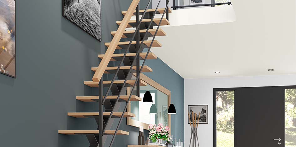 Escalier duo bois et metal Accord-les-menuiseries-francaises