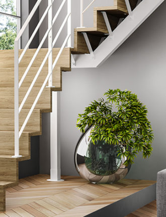 Escalier Duo bois et métal AMB QTI LIAISON