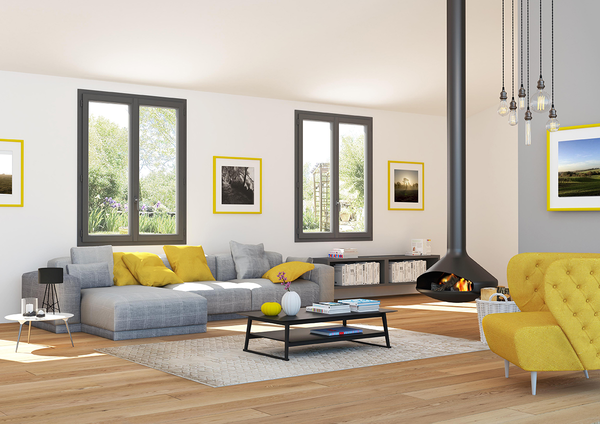 Menuiserie Fenêtre PVC Effybelle² plaxée Ral 7016 - Les Menuiseries Françaises