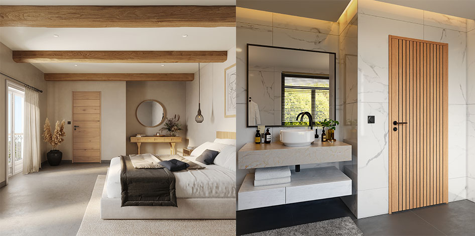 Bloc porte intérieur Influence Chêne vertica - Les Menuiseries Françaises