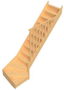 Escalier quart tournant bas avec rampe Claustra