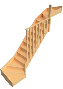 Escalier quart tournant haut et bas avec rampe Claustra