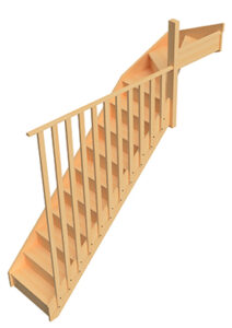 Escalier quart tournant haut avec rampe Claustra