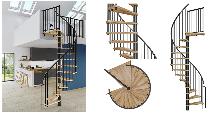 Escalier hélicoïdal Spiranobois - Les Menuiseries Françaises
