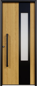 porte d'entrée bois aluminium LOBELIA - Les Menuiseries Françaises