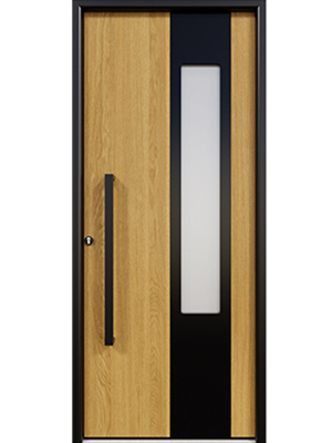 porte d'entrée bois Styl Wood LOBELIA - Les Menuiseries Francaises