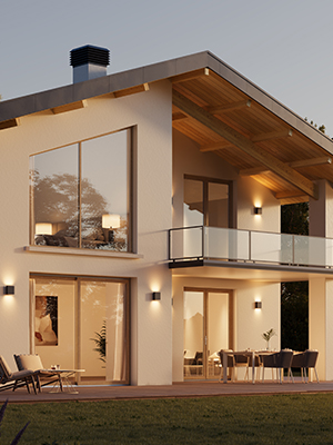 maison neuve avec menuiseries bois Arbella - Les Menuiseries Françaises