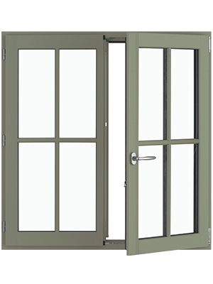 menuiseries bois Arbella traditionnelle Ral 7033 - Les Menuiseries Françaises