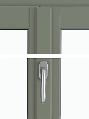 menuiseries bois Arbella traditionnelle Ral 7033 - Les Menuiseries Françaises